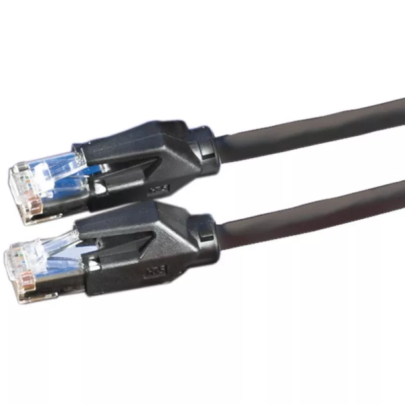 DTWYLER komutacinis kabelis Cat.6 Class E S/FTP CU 7702 flex LSOH Hirose TM21 juodas 1m