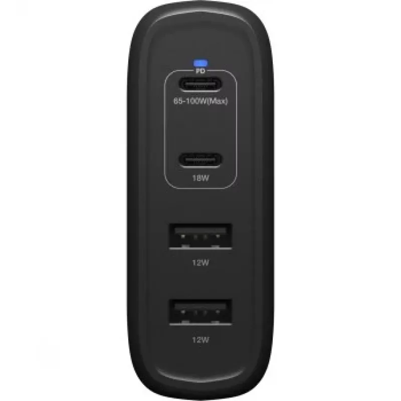Sieninis pakrovėjas OTTERBOX 78-81343 100W GaN su 2× USB-C ir 2× USB-A prievadais