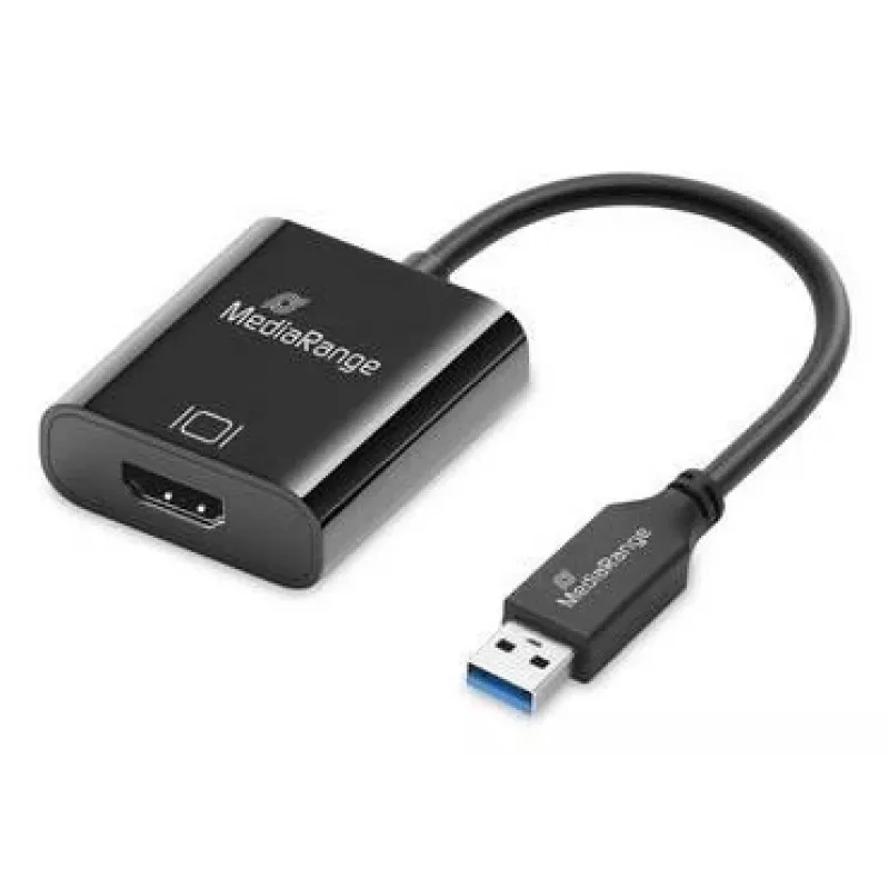 USB-A į HDMI garso ir vaizdo keitiklis MediaRange MRCS232, 20 cm laidas, juodas