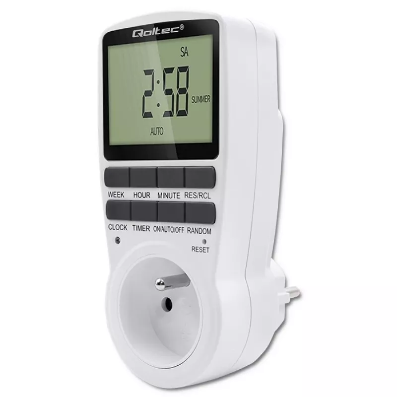 Elektroninis laikmatis QOLTEC PC0628 su LCD ekranu, 24 valandų atgalinė atskaita