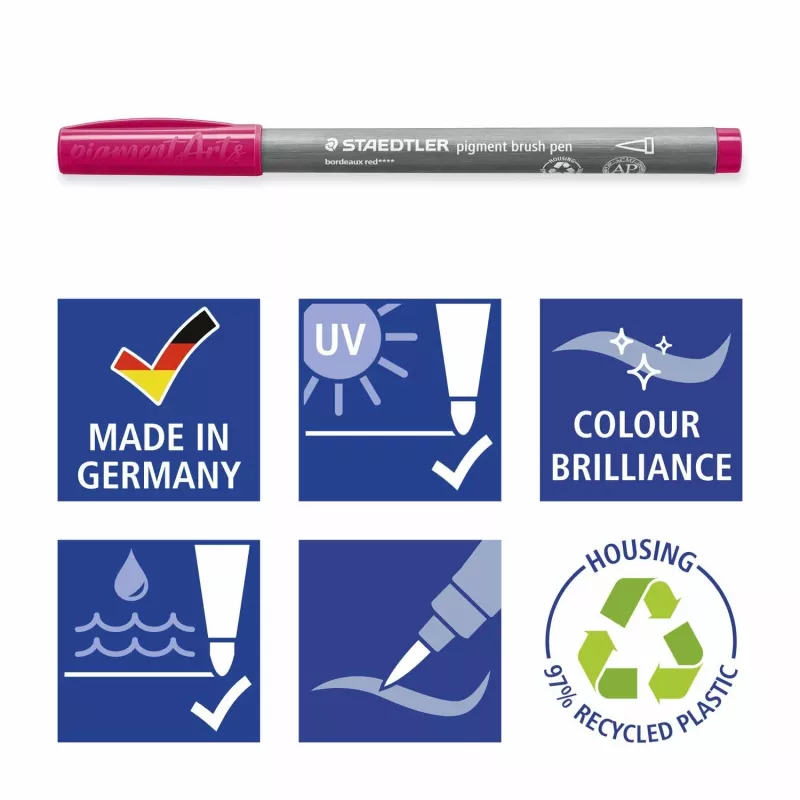 Staedtler pigment brush pen 371 flomasteris Geltonas 1 vnt.