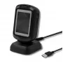 Fiksuotas 1D/2D brūkšninių kodų skaitytuvas QOLTEC 50864, LED jutiklis, USB laidinis, juodas, 145×85×80 mm