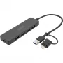 USB Hub, Digitus, DA-70235, 4 prievadų, USB 3.2 Gen 1, A tipo ir C tipo, 12000 Mbit/s