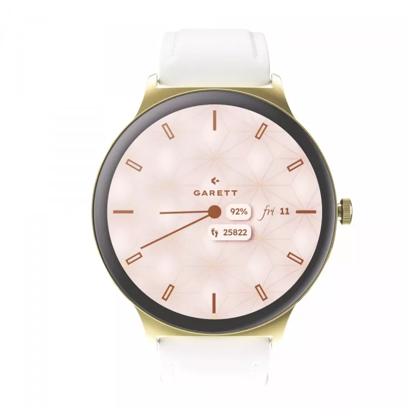 Išmanusis laikrodis Garett Verona 2 Gold Steel su Bluetooth ir širdies ritmo monitoriumi