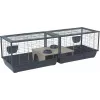 Patalpose laikoma triušių narvelė ZOLUX Neolife Connect 101,5×54×51 cm — metalinis rėmas, plastikinis pagrindas, pilka