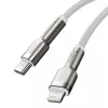 „USB-C“ į „Lightning“ laidas „Baseus Cafule“ 1 m, 20 W, cinko korpusas, baltas