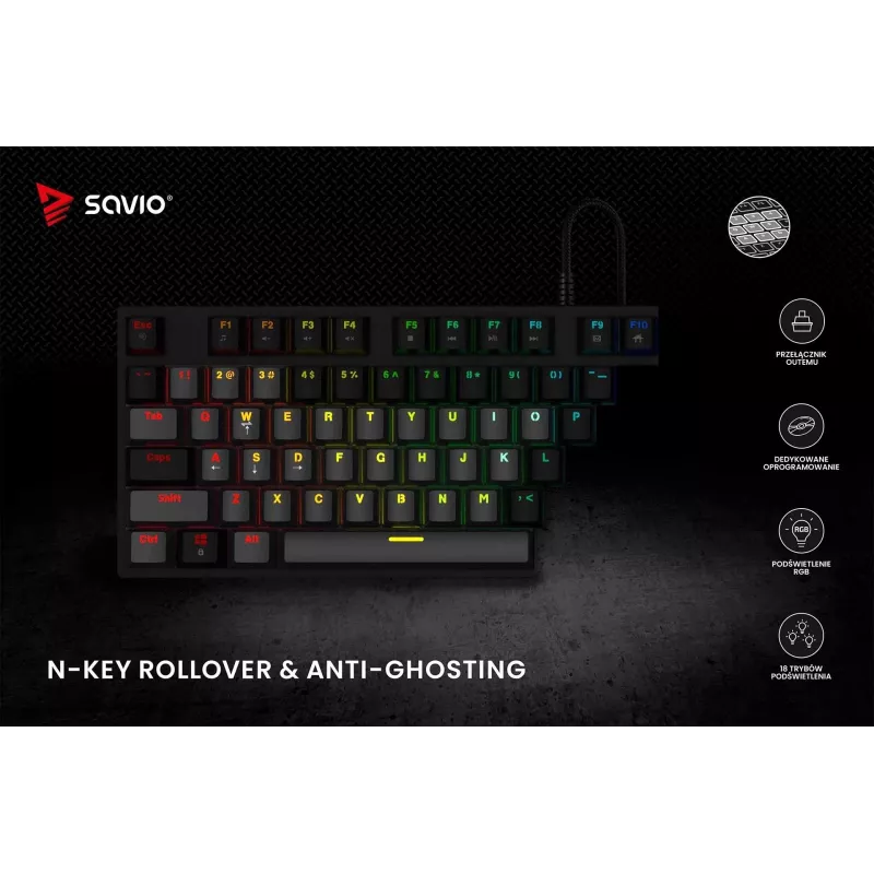 Savio Mechanical klaviatūra RGB Tempest X2 Outemu Brown