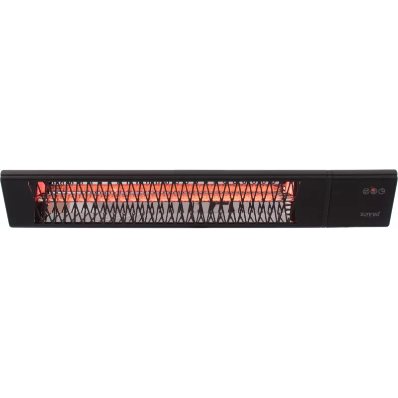 Infraraudonųjų spindulių šildytuvas SUNRED PRO25W-SMART, sieninis trikampis tamsus, 2500 W, juodas, IP55