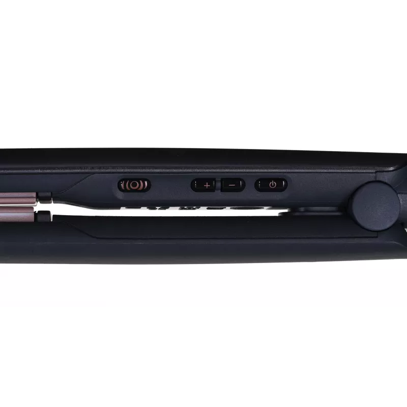 Plaukų tiesintuvas Remington S8598 Warm Juoda Pilka — keraminės plokštės 11 cm, 5 šilumos lygiai, 160–230°C, 3 m laidas, dėklas