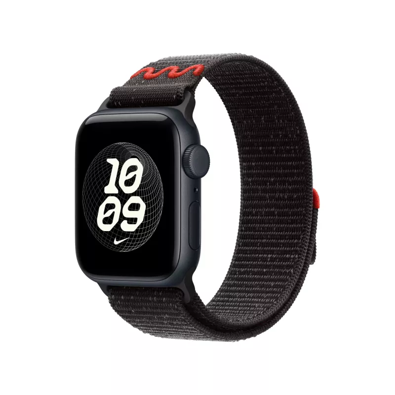 Apple Nike Sport Loop juosta juoda nailonas, perdirbtas poliesteris, spandeksas