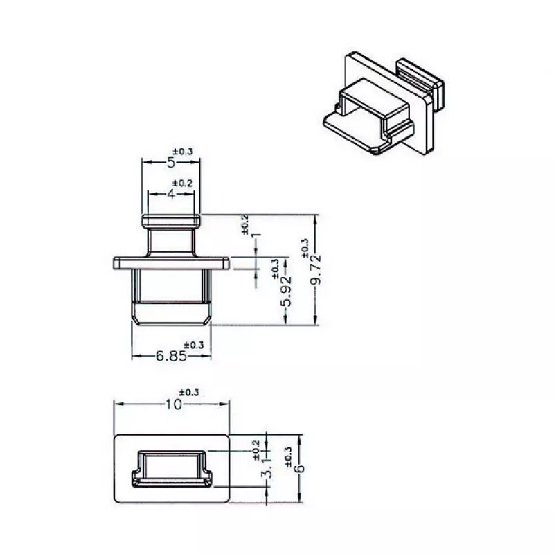Lizdo apsauginis dangtelis USB Mini-B DeLOCK 64011