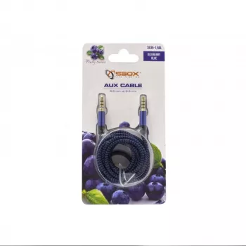 Sbox 3535-1.5BL AUX kabelis 3.5mm į 3.5mm mėlyna (Blueberry Blue)