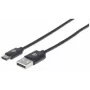 Manhattan USB-C į USB-A laidas, 50 cm, vyriškas į vyrišką, juodas, 480 Mbps (USB 2.0), Hi-Speed USB, garantija visam laikui, atitinka USB2AC50CM