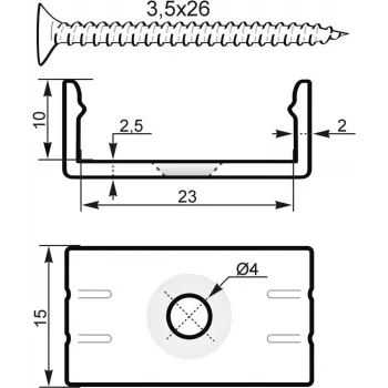 Tvirtinimo U profilis 20 mm EUROLITE 51210869 plastikinis