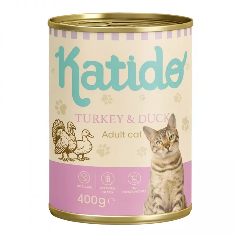 KATIDO Turkija su antiena - šlapias kačių maistas - 400 g