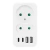 Maitinimo skirstytuvas MACLEAN MCE249 F/W — 2x maitinimo lizdai (16A + 6A) ir 4x USB (2x A, 2x C PD 20W)