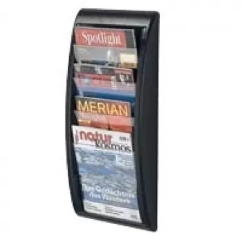 Paperflow Paper Holder Wand-Prospekthalter A4 high, 4 skyriai, antracito spalvos