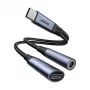 2-in-1 garso adapteris Joyroom SY-C02 — Type-C į 3,5 mm + Type-C, juodas