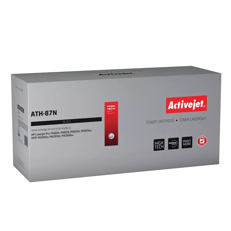 Activejet ATH-87N dažomasis miltelis (pakeičia HP 87A CF287A; Supreme; 9000 puslapių; juodas)
