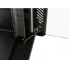 Stovintis 19 colių 24U montavimo spinta LANBERG 600x800 mm juoda su stiklinėmis durelėmis ir LCD išpjova (plokščia pakuotė) v2