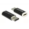 Delock - USB adapteris - 24 kontaktų USB-C (M) į Micro-USB B tipo (W) - USB 3,1 - juodas (65678)