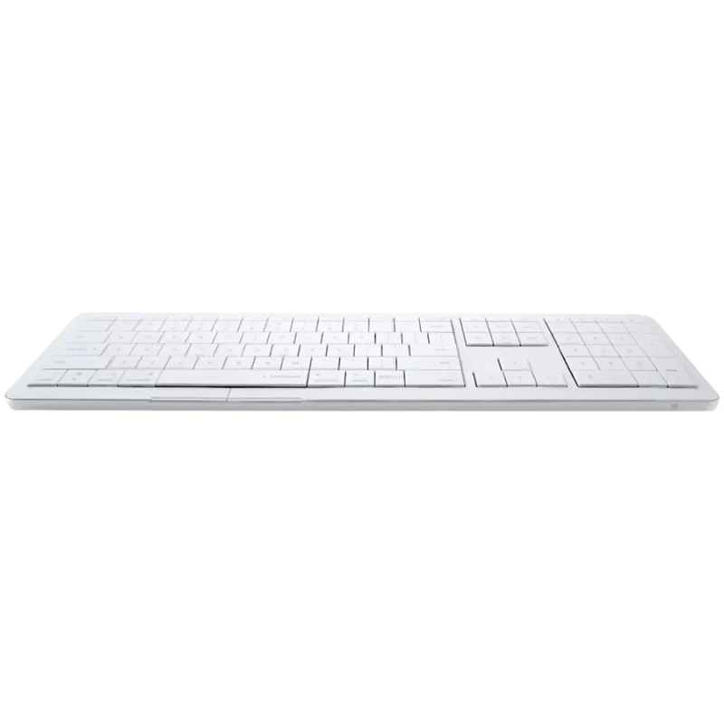 Belaidė klaviatūra CLEVETURA CLVX 1 Touch-On-Keys AI — ANSI US Mac išdėstymas, žirkliniai jungikliai, aliuminio korpusas, interaktyvus RGB