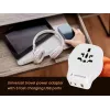 Sieninis kelioninis adapteris GEMBIRD TPA-1A2C20-02-W 20W — 1×USB-A + 2×USB-C, Type G kištukas, 100–250V, baltas