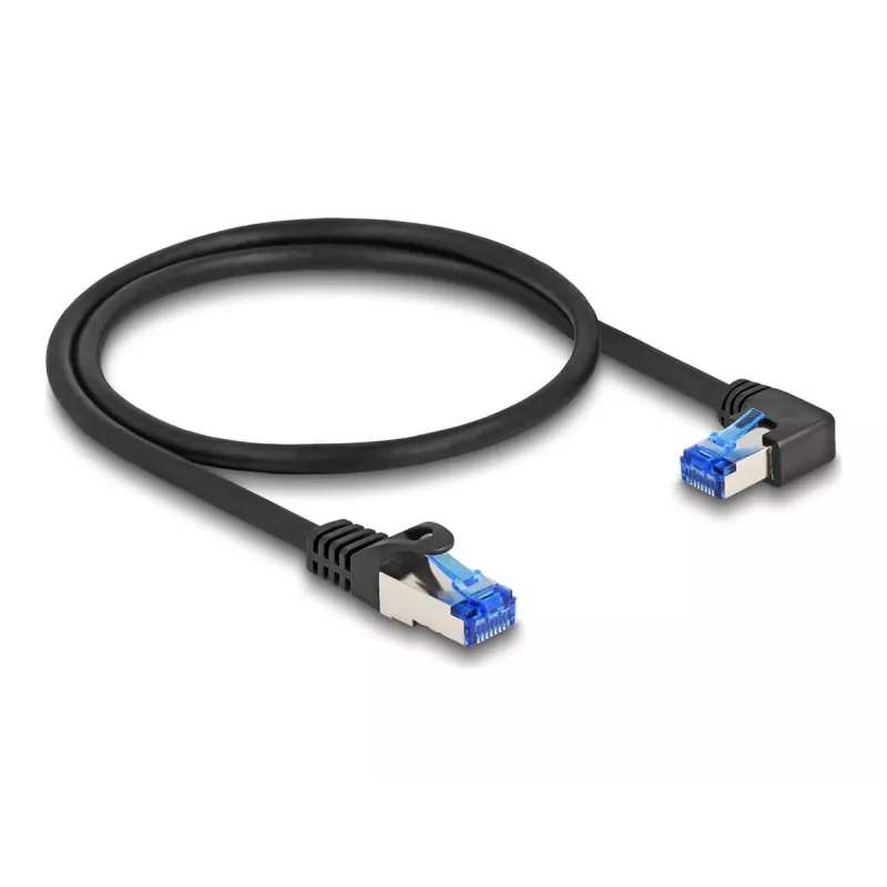 Tinklo kabelis DeLOCK RJ45 Cat.6A S/FTP 0,5 m juodas