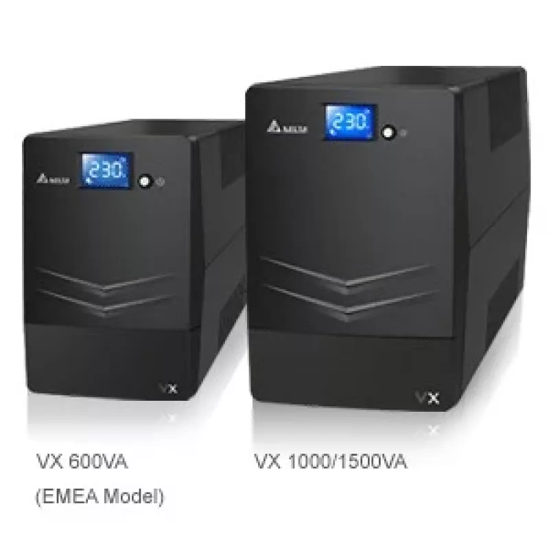 Nepertraukiamo maitinimo šaltinis Delta Agilon VX-1500VA Line-Interactive 1,5 kVA / 900 W, 6x C13 lizdai, 12V 9Ah baterija, LCD