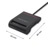 ID kortelių skaitytuvas QOLTEC Smart chip ID card scanner — USB, juodas, 84,5×65×16 mm, 63 g