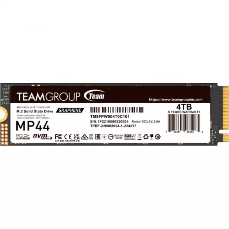Team Group SSD MP44 4TB M.2 PCI Express 4.0 x4 (NVMe)