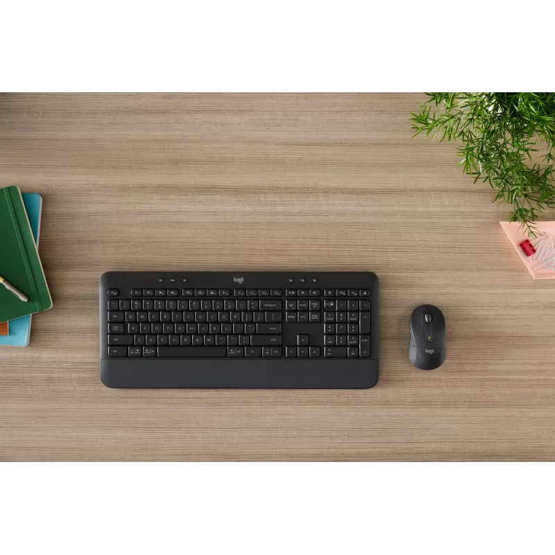 Logitech Signature MK650 verslui - Klaviatūros ir pelės rinkinys - Belaidis - 2,4 GHz, Bluetooth LE - QWERTY - Ispanų - Grafitas