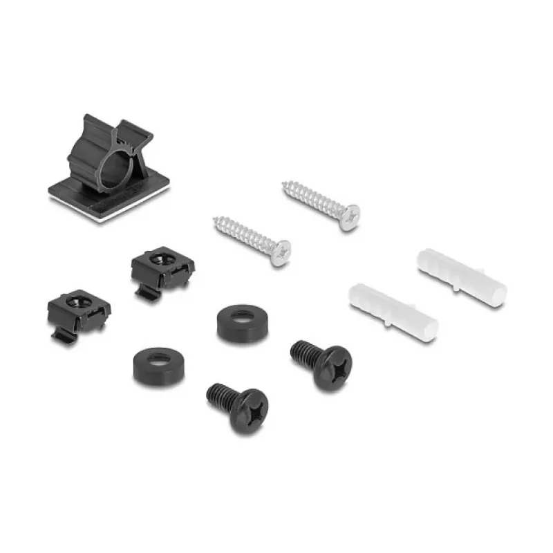 Paskirstymo dėžutė DeLOCK Easy 45 modulinis laikiklis stalo arba sieno montavimui, metalinė, juoda — 4×22,5×45 mm arba 2×45×45 mm
