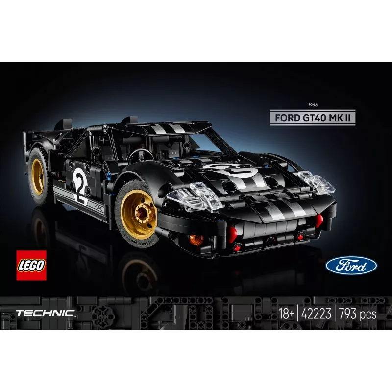 LEGO TECHNIC 42223 1966 „Ford GT40 MKII“ lenktyninis automobilis