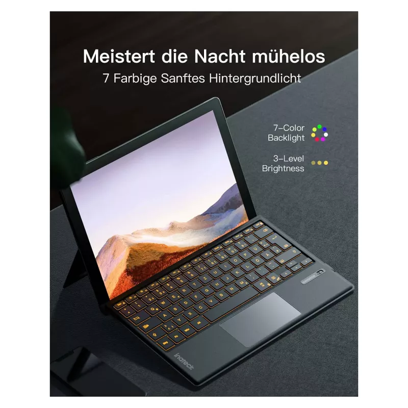 inateck klaviatūra Surface pilka, Sureface GO 1-4 Com. QWERTZ