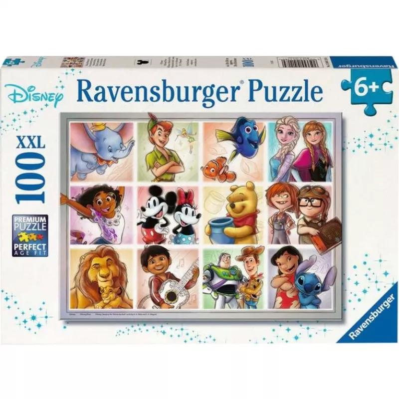 Vaikiška dėlionė Ravensburger Disney Multicharacter — 100 dalių, dėlionė vaikams