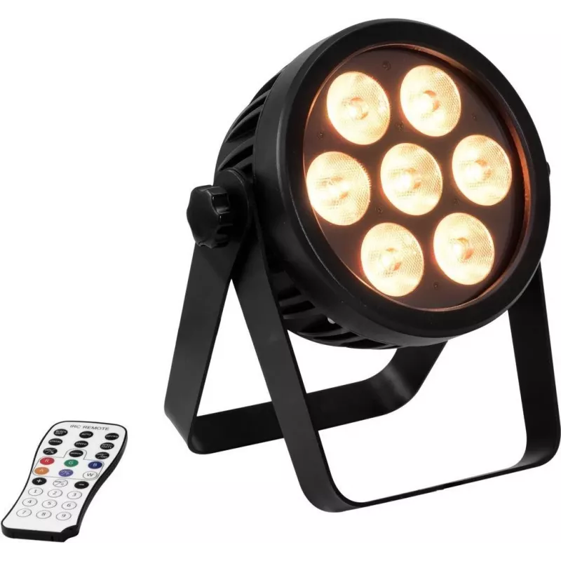 LED prožektorius EUROLITE 7C-7 Silent plonas 7W RGB — 7W RGB LED apšvietimo įrenginys
