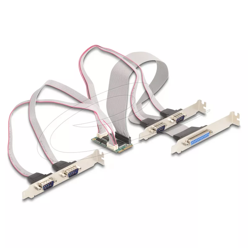 Vidinė Mini PCIe sąsajos plokštė DELOCK 95279 — nuoseklioji priegloba, Mini PCIe išvestis, RS-232 palaikymas, 460,8 Kbit/s, FIFO 256 B, 30 × 51 × 10 mm