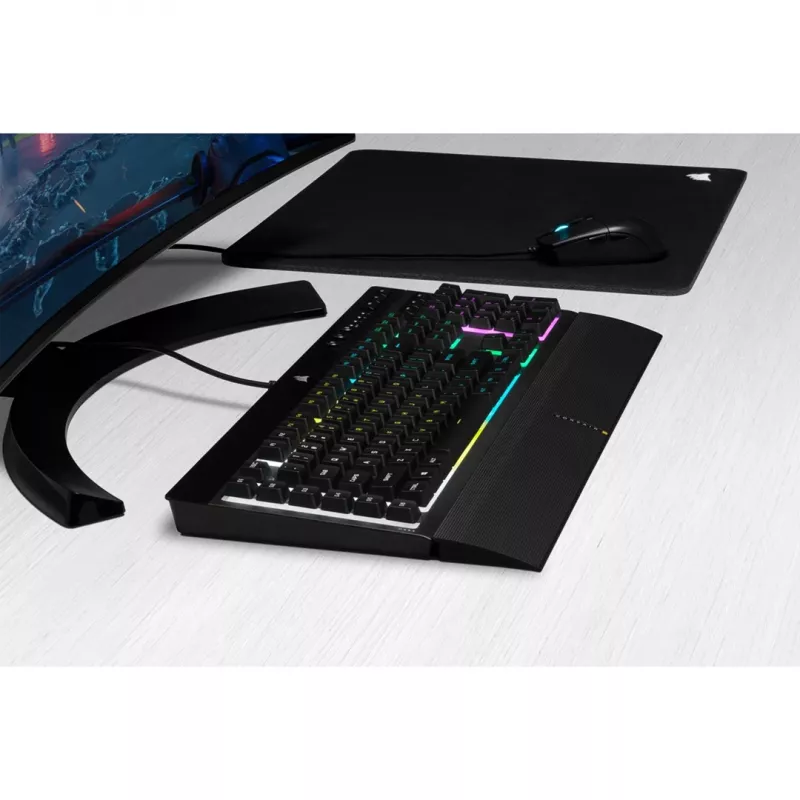 Corsair K55 RGB PRO klaviatūra, skirta žaidimams, USB, QWERTZ, vokiečių k., juoda