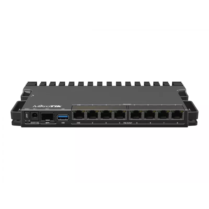 Laidinis maršrutizatorius MikroTik RB5009UPR+S+IN — 8x RJ-45 PoE prievadai, 2,5GbE, SFP+ lizdas, RouterOS