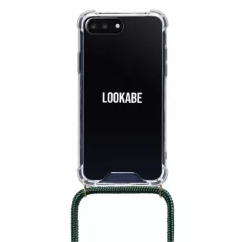 Telefono karolių dėklas Lookabe, skirtas iPhone 7/8 Plus — auksinis su žaliu dirželiu