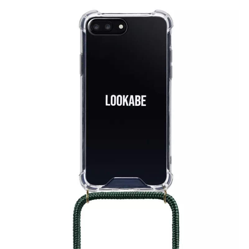 Telefono karolių dėklas Lookabe, skirtas iPhone 7/8 Plus — auksinis su žaliu dirželiu