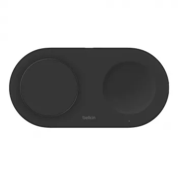 Belkin WIZ021VFBK – belaidis 2-in-1 įkrovimo kilimėlis su Qi2 technologija 15 W, juodas