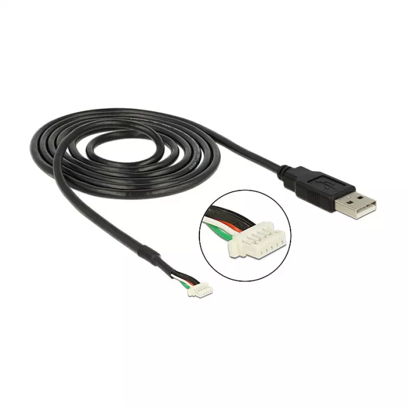 USB laidas DeLOCK 1,5 m USB2.0-A/5 kontaktų juodas