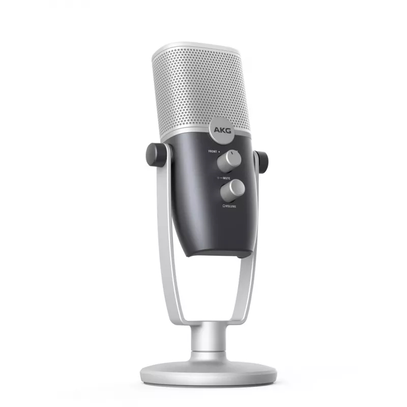 AKG Ara – profesionalus USB kondensatorinis mikrofonas, mėlynos ir sidabrinės spalvos