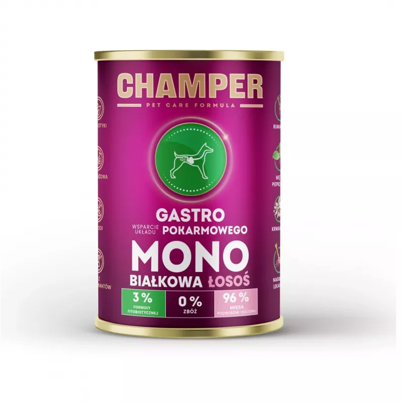 CHAMPER Gastro Monoprotein Salmon - šlapias šunų ėdalas - 400g