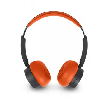 Ant ausies dedamos Bluetooth stereofoninės ausinės muse M-271 BO — belaidės, sulankstomos, įmontuotas mikrofonas, raudonos/juodos spalvos