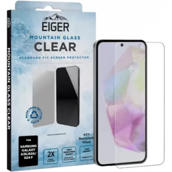 Grūdinto stiklo ekrano apsauga Eiger Eiger A36 A56 S24 FE Clear Galaxy