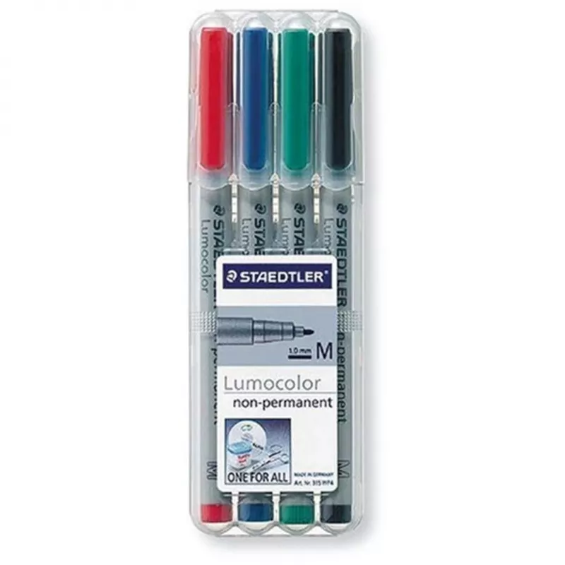 Markeris Staedtler 315 WP4 juodos mėlynos žalios raudonos spalvos