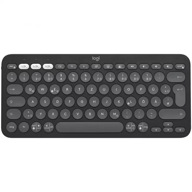 Logitech Pebble Keys 2 K380s - Klaviatūra - Belaidė - Bluetooth LE - QWERTZ - Vokiška - Tonal Graphite (920-011795)